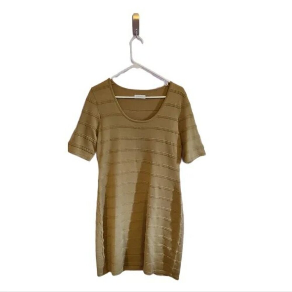 Calvin Klein Bandage Bodycon Dress in Tan EUC 1x